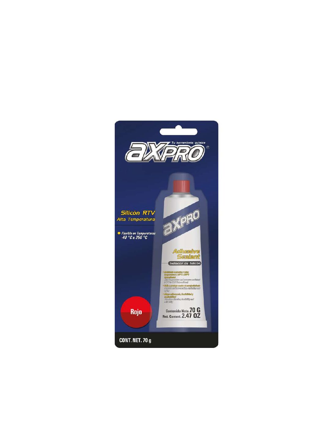 Sellador de silicón ROJO .70 GRS BLISTER