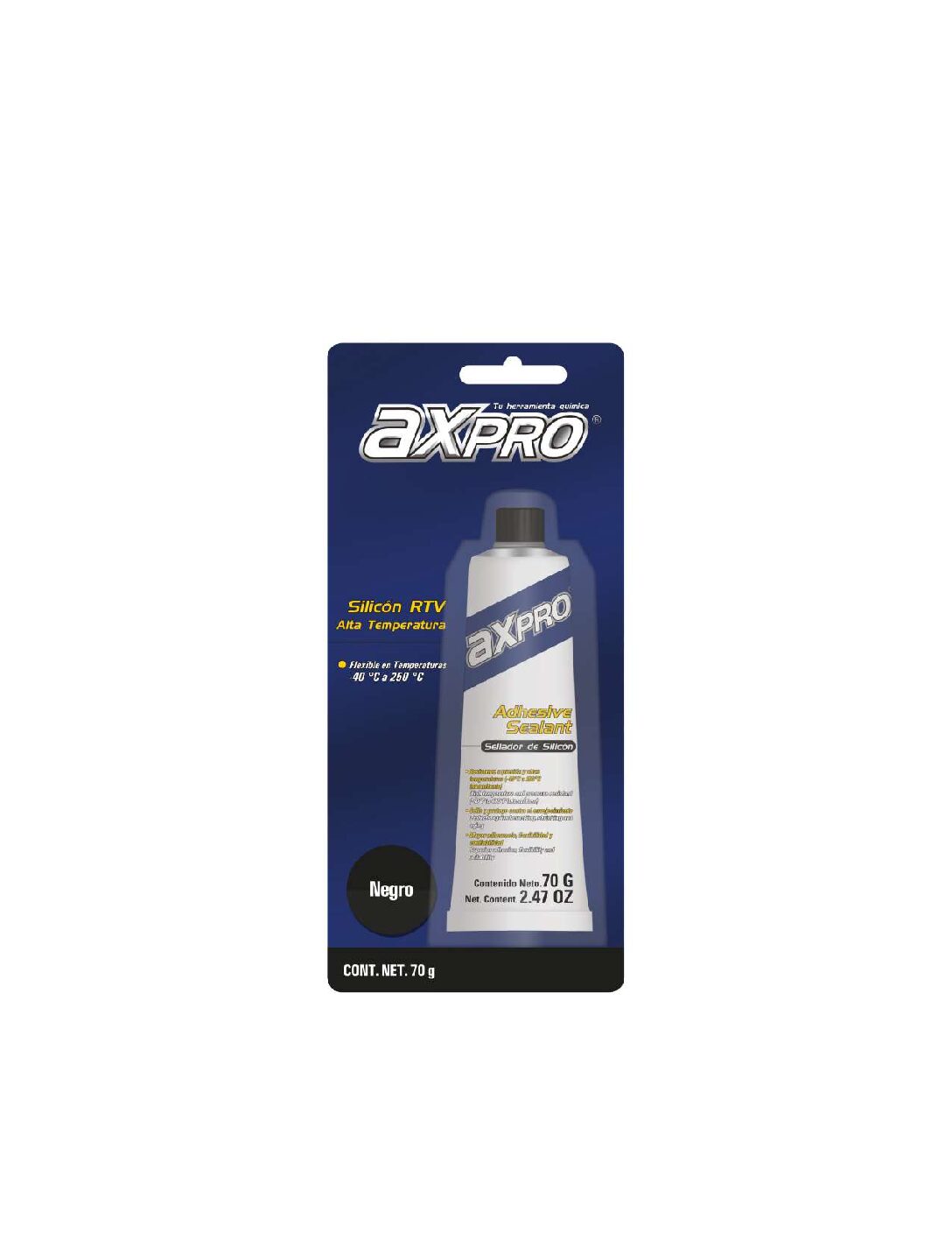 Sellador de silicón NEGRO .70 GRS BLISTER